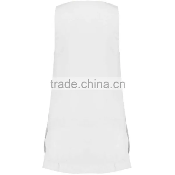 New Arrival Women White V Neck Tunic Vest Plain Chiffon Summer Sleeveless Clothing photo-3