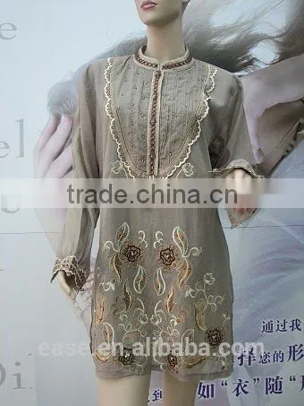 Lady Cotton Embroidery Blouse Skirt photo-5