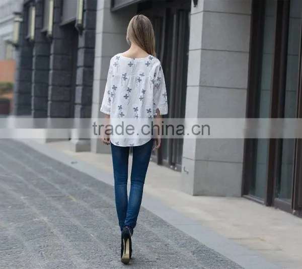 Casual Blouse Summer Blouse Fashion Loose Style Blouse for Young Ladies photo-3