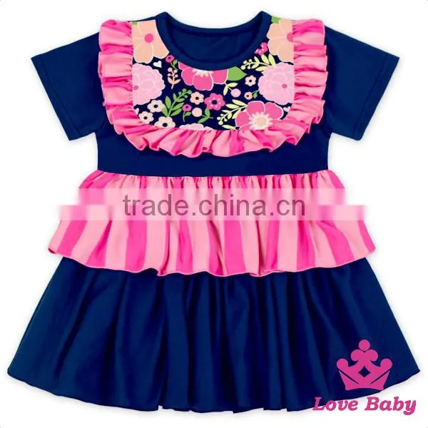 Solid Color Soft Cotton Beautiful Girl Casual Wear Smocking Short Sleeve Tops photo-3