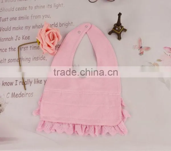 Wholesale Waterproof 100% Cotton Soft Cute Baby Bib Lace Ruffle Bib photo-2