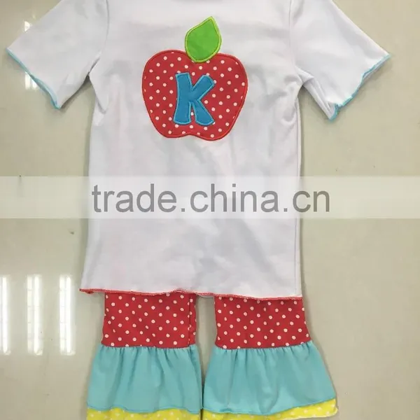 Baby Clothes Set Wholesale Cotton Ruffle Western Outfit Girls Back To School Outfit photo-3