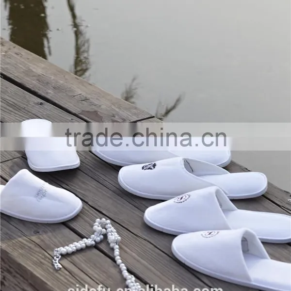 Top Quality Cotton Velvet Personalized Hotel Slippers With Logo photo-3