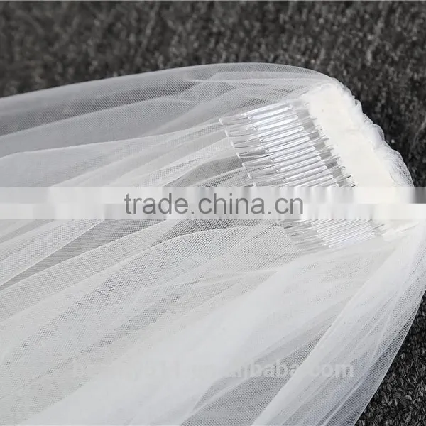 2017 Wholesale New Grance Long Lace Bridal Wedding Veil Long Tulle Emboried Lace Bridal Wedding Veils HL12 photo-3