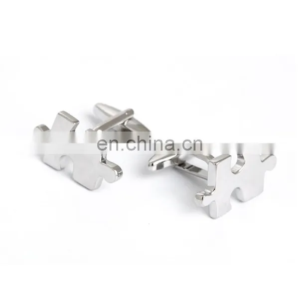 Novelty Silver Jigsaw Shirt Cufflinks photo-2
