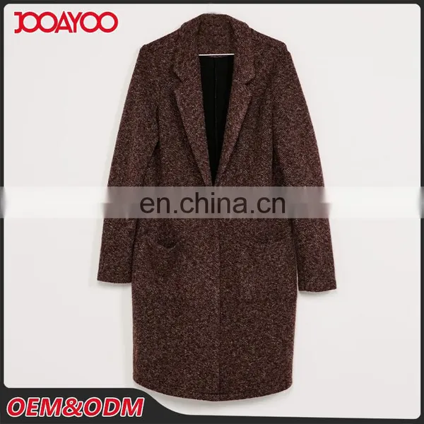 Custom Coat Design 2016 Women Single Button Garnet Long Winter Coats photo-4