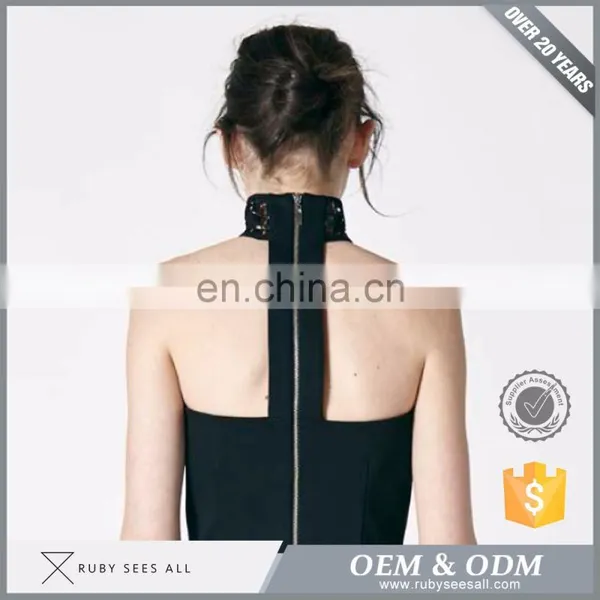 Womens Sleeveless Tight Plain Black Mini Skirt photo-4