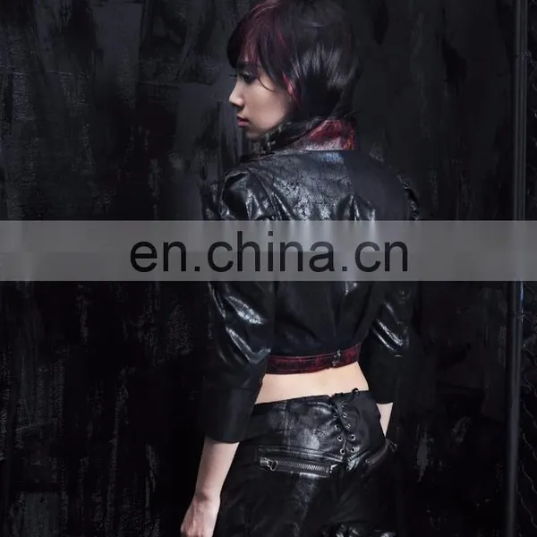 Gothic Fetish Synthetic Leather Crop Top Jacket photo-6