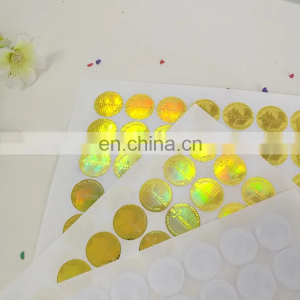 Wholesale Customized Gold Foil Sticker Round Adhesive Label Laser Anti-counterfeiting Labels photo-3