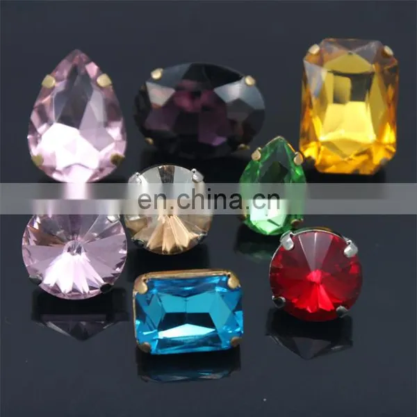 New Design Cheap Rhinestone Buckle With Prong Glass Bead With Claw for Decorative photo-2