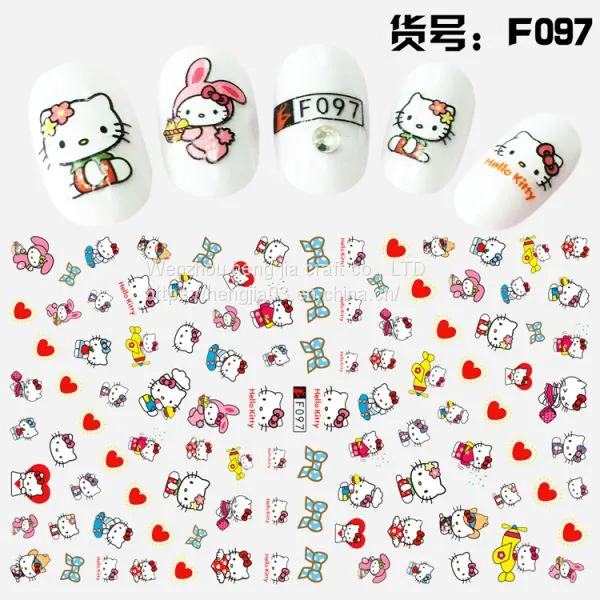 Kids Custom Designers Nail Art Stickers 2d F Series Adhesive DIY Wholesale Flowers Decals Decoration photo-4