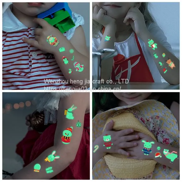 Christmas Carnival Party Luminous Stickers Personalized Fashion Environmentally Friendly Luminous Lasting Tattoo Stickers photo-3