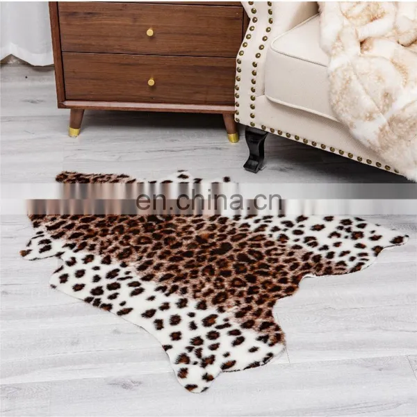 Center Jagura Leopard Custom Bedroom Fluffy Area Fur Floor Rugs Carpets In Bulk photo-2