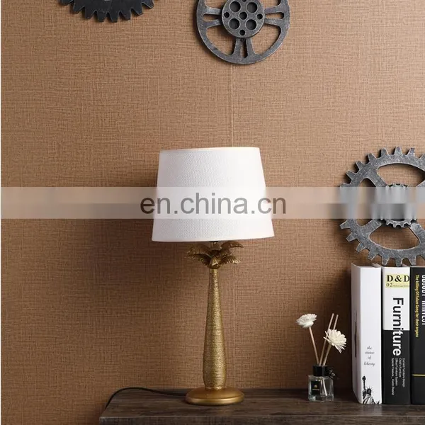 Creative Design Coconut Trees Shape Custom Cheap Bedroom Nightstand Vintage Table Lamp Resin photo-2