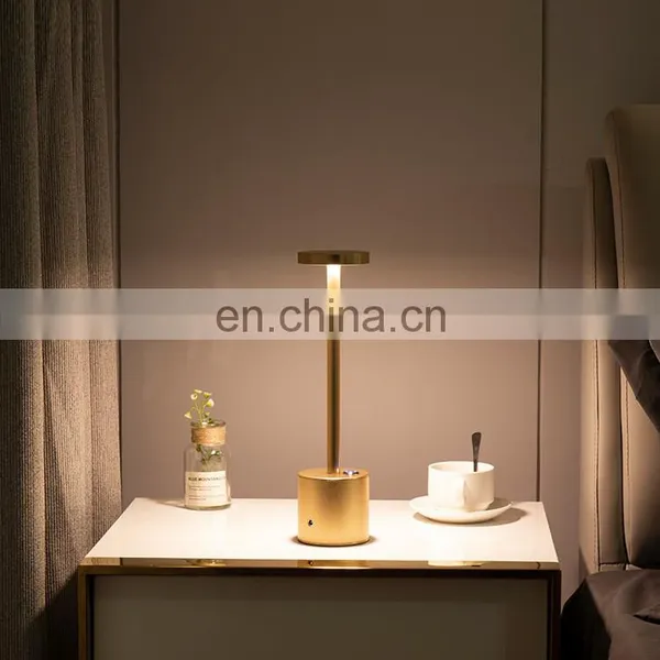 Amazon Modern Luxury Indoor Led Hotel Club Dimmer Touch Usb Rechargeable Table Lamp for Restaurant photo-5