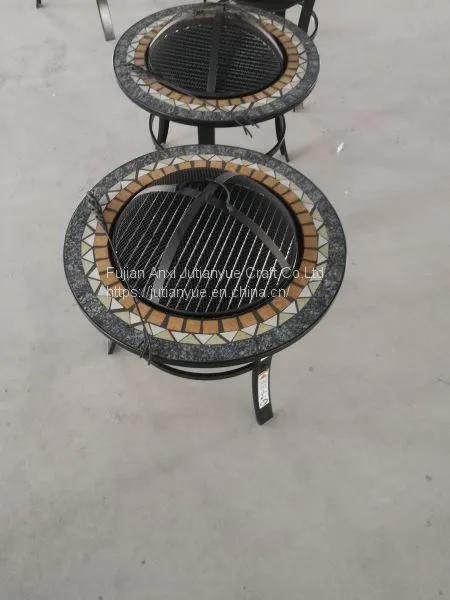 Outdoor Metal Brazier Square Table Firepit Garden Patio Heater/BBQ/Ice Pit With Waterproof Cover (Fire Pit & Grill) photo-2