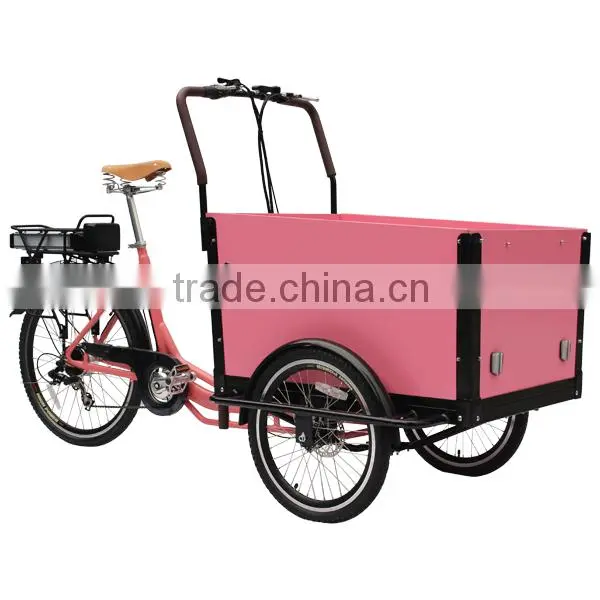 Motorized Family Cargo Bike With Rain Cover photo-2