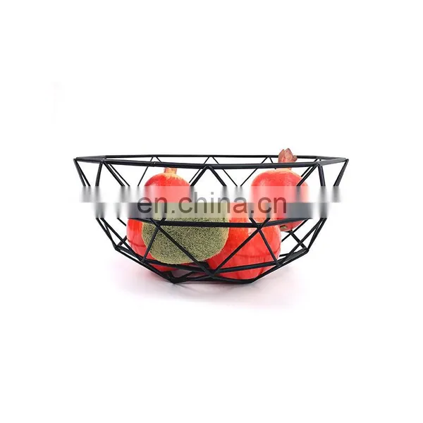 Kitchen Food Holder Decorative Gift Bedroom Wardrobe Storage Bamboo Framing Fruit Basket Wire Metal Basket photo-3