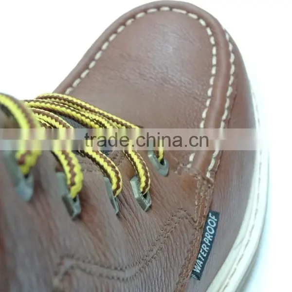 Waterproof Embossed Genuine Leather Upper Steel Toe Industrial Safety Boots photo-5