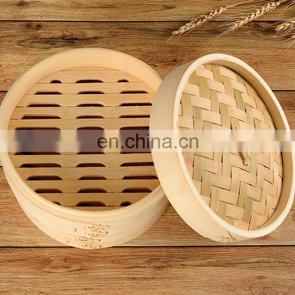 Eco-friendly Natural Round Shape Bamboo Dumpling Basket Chinese Mini Bambu Basket Cooker Dim Sum Sweetcorn Steamer photo-3