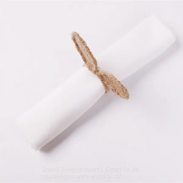 Handmade Rabbit Easter Natural Jute Napkin Ring photo-3
