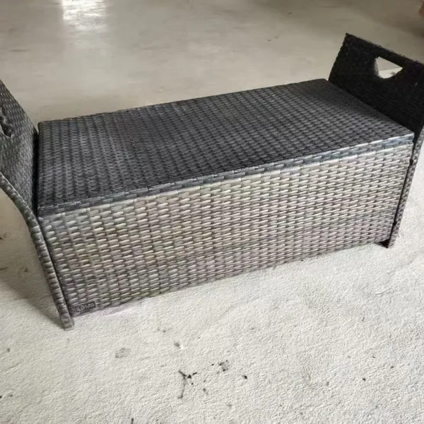 High Quality Garden Storage Bench New Plastic Rattan Garden Storage Bench Modern Style Storage Bench With Cushion photo-2