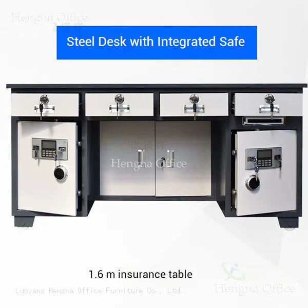 Movable Office Table With Safe | Hidden Pulleys ，Three-Stage Slide SES-130M 1.3m | Factory Direct for Dammam Reception photo-2