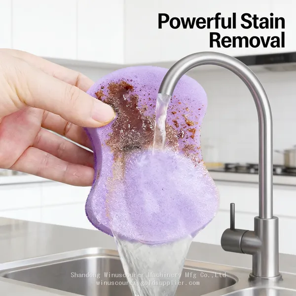 Kitchen Cleaning Sponge Dual-Use Scouring Pad for Grease & Tough Stains photo-2