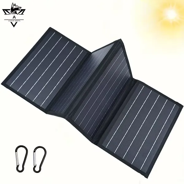 Outdoor Foldable Solar Panel With Carabiners Portable Camping Hiking Solar Charger Power Bank for Mobile Phones Power Banks