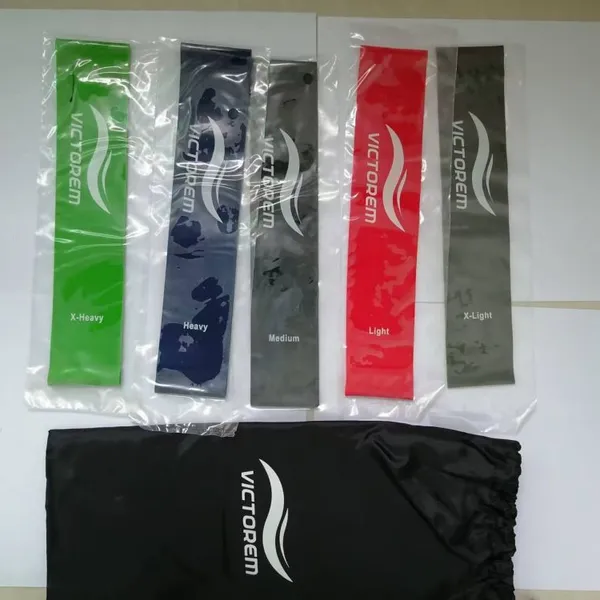 Spot Wholesale：Thin Band Loop Strength Training Resistance Exercises Latex Resistance Bands Set , Pack of 5 Different Levels Elastic Band