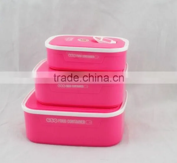 2015 hot popular plastic lunch box set with lock with different color, fresh lunch box (accept OEM)