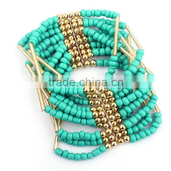 2016 Trending Products Gold Jewelry Small Beads Layered Women Bracelets photo-6