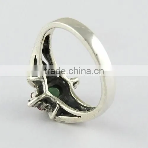 Fantastic Marchasite Oxidized Ruby Ring, Oxidized Silver Jewellery, Silver Jewellery India photo-4