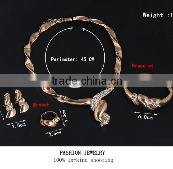 Stylish Gold Plated Jewelry Set For Wholesale,2016 New Design Necklace Jewelry Set Beautiful Jewelry Set photo-4