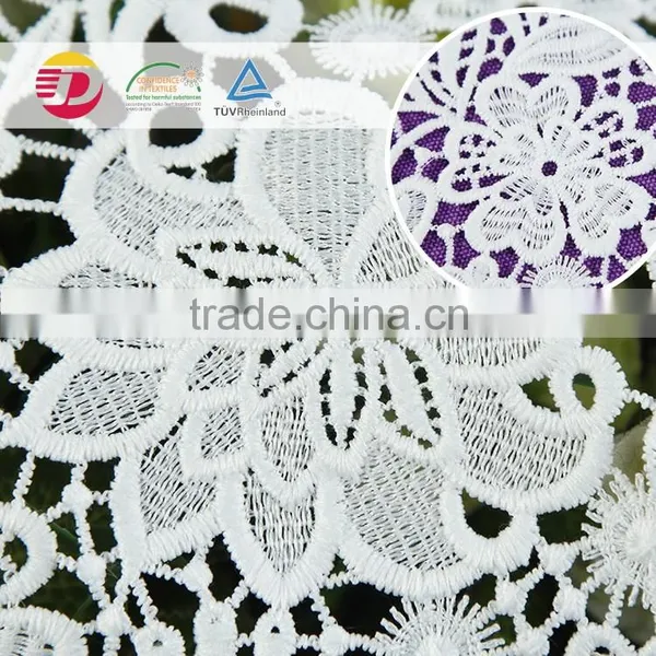 Wholesale High Quality 100 Poly Bulk White Lace Fabric Blouses Heavy African Lace Fabric Swiss Voile Lace photo-5