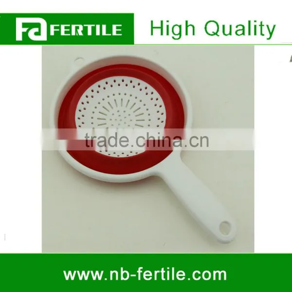 WFZ TV001138 Green Color Food Colander Collapsible Silicone Kitchen Sink Strainer With Handle photo-4