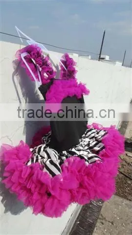 Wholesale Hot Pink Cute Dress With Zebra for Girls