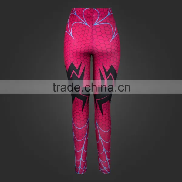 Woman Body Fitted Leggings / Tights Full Sublimated With Spiderman Webbing Design photo-3