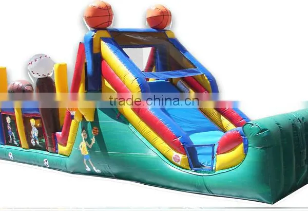 40ft Long Backyard Cheap Commercial Inflatable Sports Obstacles Courses for Kids photo-3