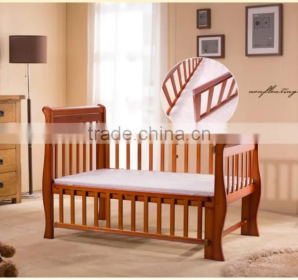 Multipurposes Wooden Baby Crib With Wheels Solid Wood Baby Cribs photo-6