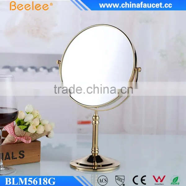 Golden Double Side Table Brass Frame Decorative Mirror photo-3
