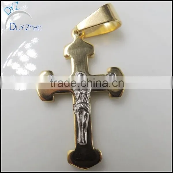 Fashionable Jewelry Stainless Steel 18K Gold Cross Pendant photo-2