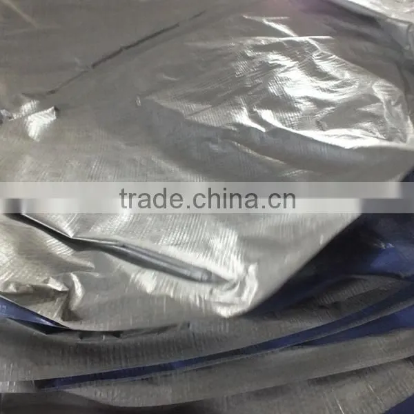 Plastic PP Tarpaulin Plastic Sheet Sliver/blue Triangle Plastic Rope Waterproof Antioxidant Anti-aging China Supplier Wholesale photo-2