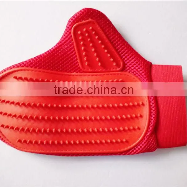 Hot Cut Hand Shaped Dogs & Cats Pet Grooming Bath Massage Glove Brush Comb photo-2
