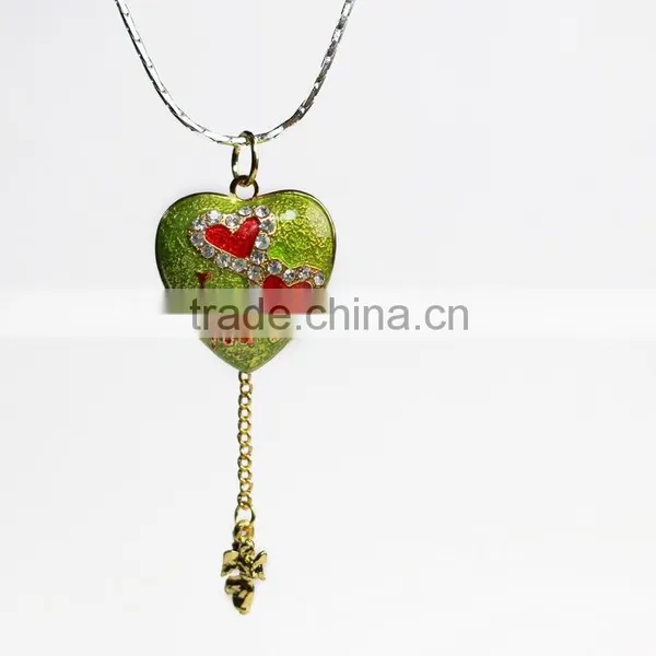 New Fashion Pewter Enamel Open Heart Pendant