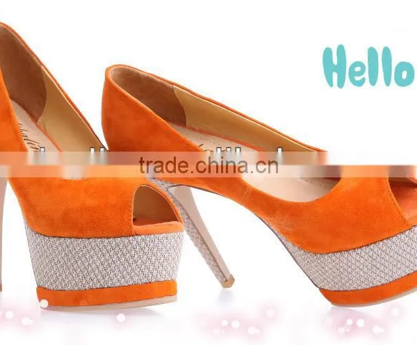 Fashion Wedding Shoes for Women 2016 Orange Sexy Wedding Shoes
