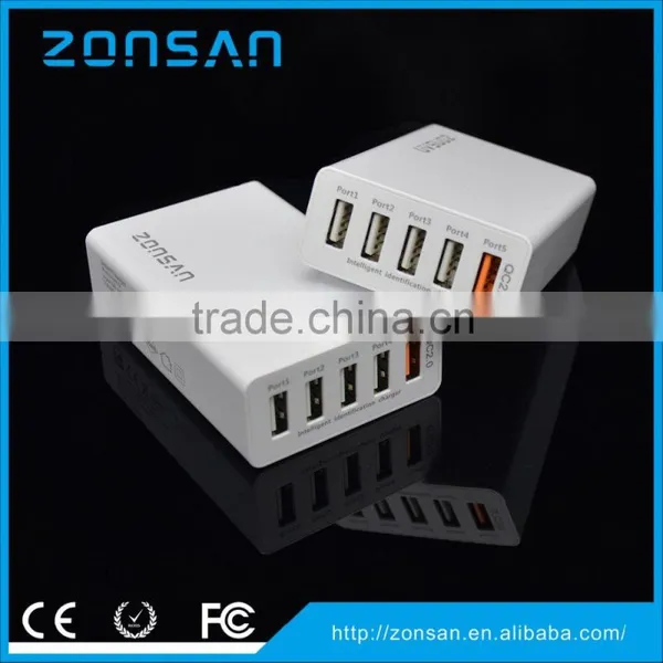 5-PORT USB Travel Charger Qualcomm Quick Charger 2.0 photo-2