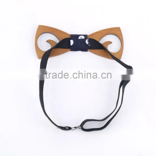 Wholesale Gift Set Handmade Mens Wooden/wood Bow Tie With Denim Fabric photo-2