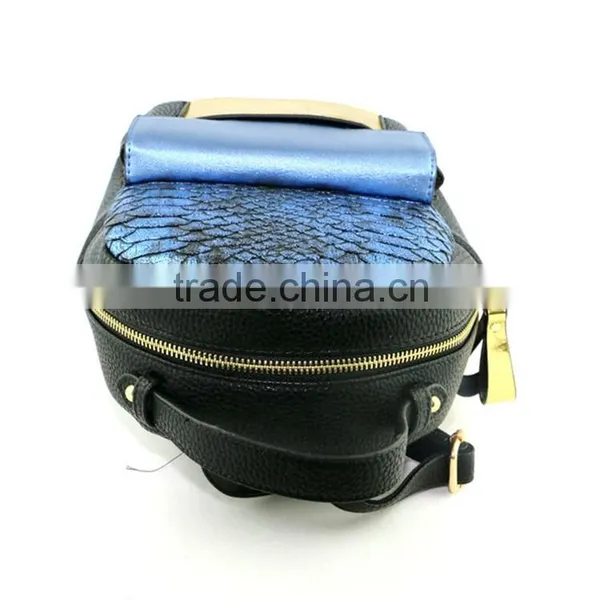New Arrival Snakeskin Pattern Style Cute Girls Small Fashion Leather Backpack photo-4