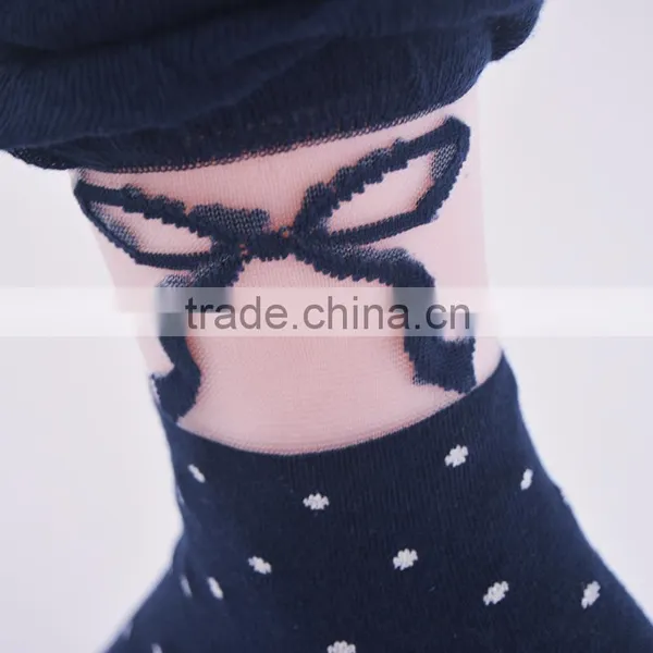 Lady 200N See Through Fashion Socks Ruffle Welt With See Through Material on a Part of Leg Nylon Socks photo-6
